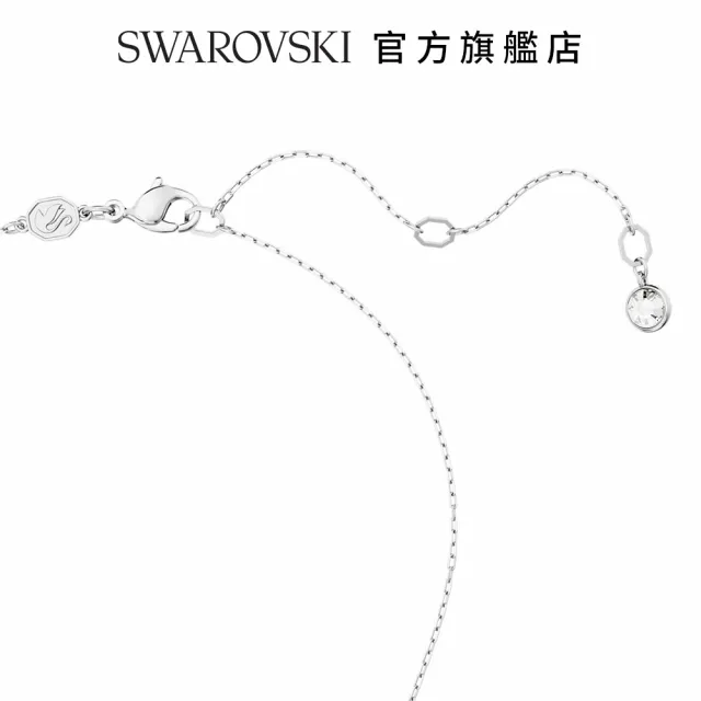 【SWAROVSKI 官方直營】Luna 鏈墜 月亮 白色 鍍白金色 交換禮物