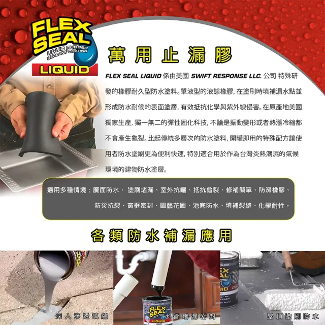 【FLEX SEAL】LIQUID 萬用止漏膠 水泥灰 473ml