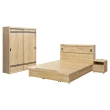 【IHouse】品田 房間4件組 雙人5尺(床頭箱、收納抽屜+掀床底、床頭櫃、衣櫃)