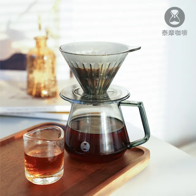 【TIMEMORE 泰摩】咖啡分享壺 600ml 黛黑(耐熱玻璃壺 茶壺)
