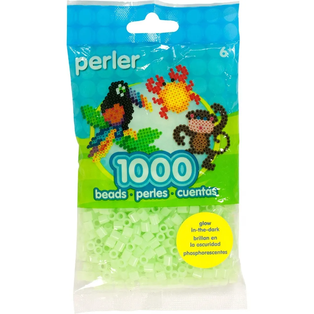 《Perler 拼拼豆豆》1000顆單色補充包-75夜光粉綠