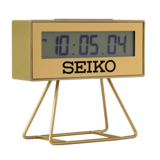 【SEIKO 精工】城市路跑電子桌鐘鬧鐘-金色  新年禮物(QHL062G)