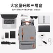 【ANTIAN】三入組 電腦後背包+側背包+收納包 簡約商務休閒雙肩包 戶外旅行包 筆電包