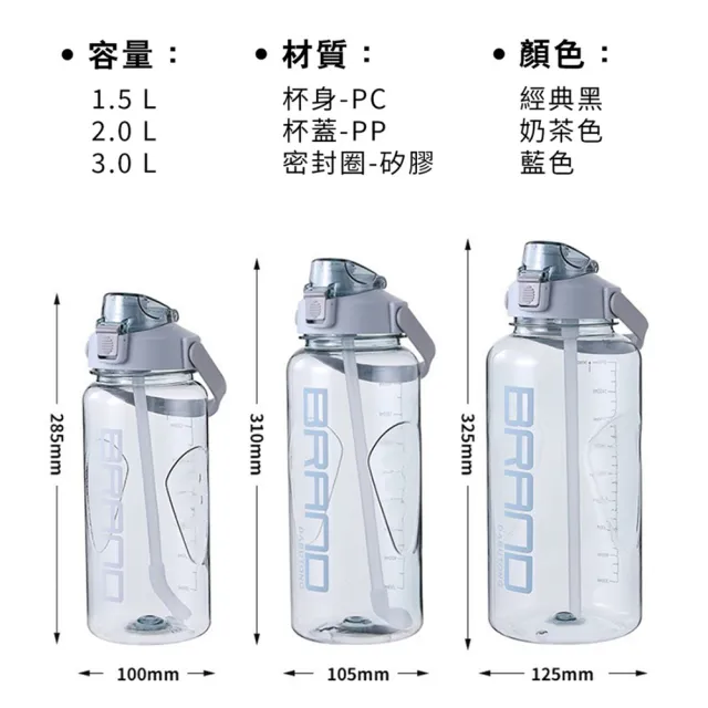 【KEiSO】大容量豪飲運動冷水壺(1500ml 2000ml 3000ml)