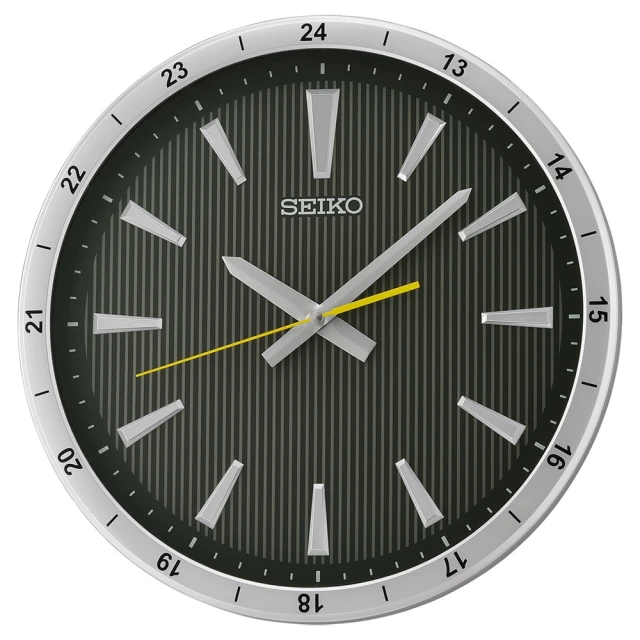 SEIKO 精工 30cm 方形時尚 滑動式秒針 數字刻度 