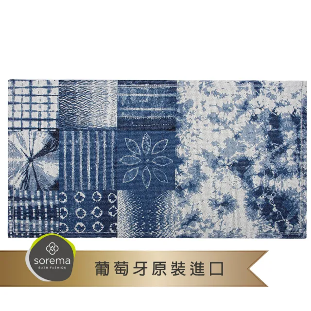 【Sorema 舒蕾馬】可機洗葡萄牙製 AZULEJO 廚房腳踏墊 55x100cm(★地中海優雅居家★)