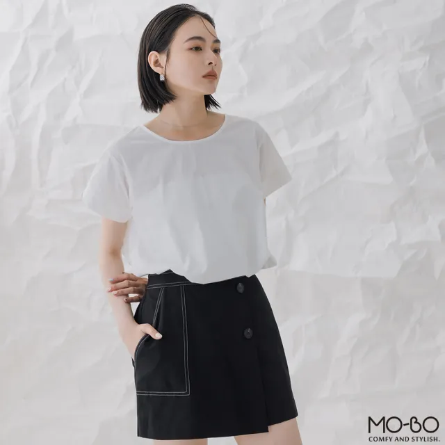 【MO-BO】簡約圓領質感棉上衣