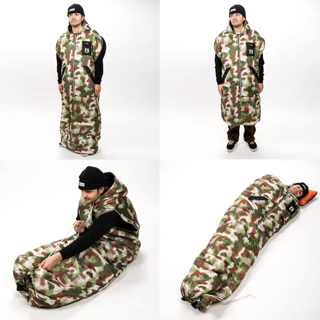 【POLER STUFF】THE NAPSACK 可雙面穿人形睡袋 / 限量商品(綠白條紋印花)