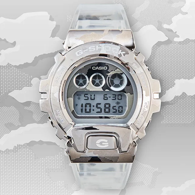 【CASIO 卡西歐】G-SHOCK 冰酷迷彩時尚電子錶 雙11 送禮(GM-6900SCM-1)