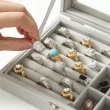 【Dagebeno荷生活】內外絨布透明上蓋首飾珠寶盒 防磨不易掉落全方位飾品盒(1入)