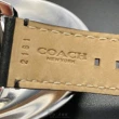 【COACH】COACH手錶型號CH00123(墨綠色錶面銀黑錶殼深黑色真皮皮革錶帶款)