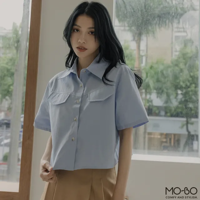 【MO-BO】小男孩風格短袖襯衫