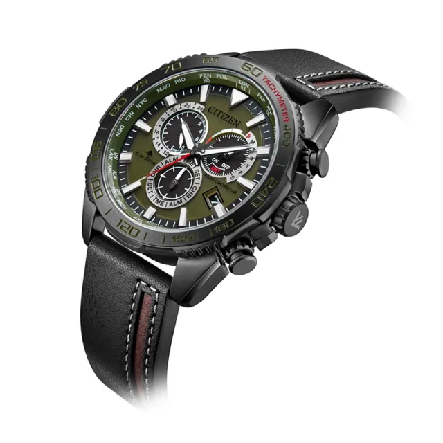 【CITIZEN 星辰】PROMASTER 城市冒險 限量 光動能電波 萬年曆計時手錶(CB5037-17X)