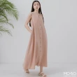 【MO-BO】陽光下亞麻排釦洋裝