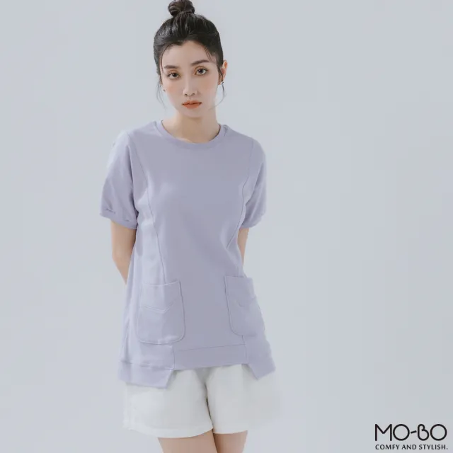 【MO-BO】MIT涼感口袋階梯造型上衣