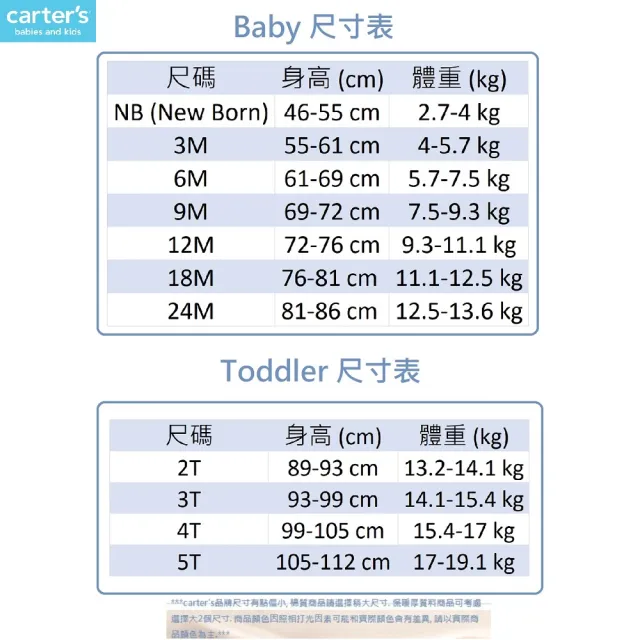 【美國童裝卡特Carter’s】P.連身褲/連身裙(春夏秋嬰幼兒兒童男童女童連身褲-多款可選)