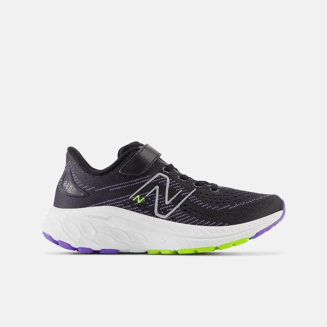 NEW BALANCE 雙11 NB Fresh Foam X 860v13 童鞋 運動鞋 跑鞋 慢跑鞋 休閒鞋 魔鬼氈 黑 白(PA860Q13-W)