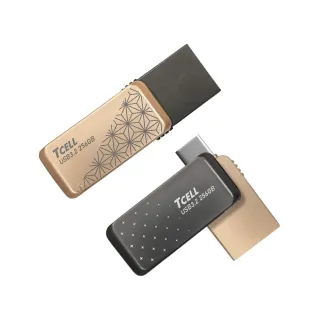 【TCELL 冠元】2入組-Type-C USB3.2 256GB 雙介面OTG大正浪漫隨身碟