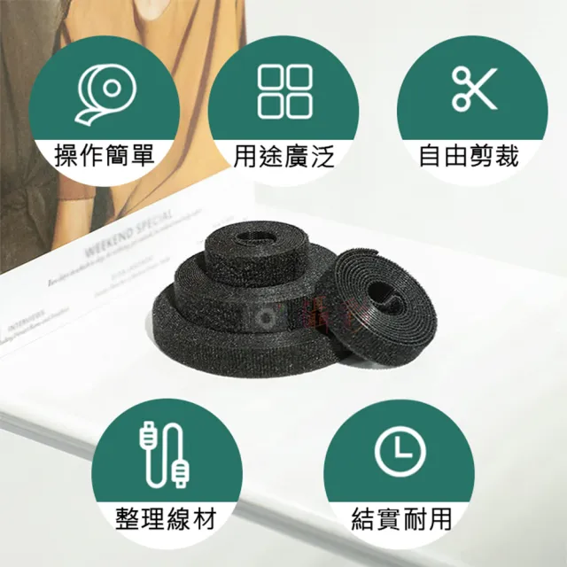 【捷華】魔鬼氈理線帶-5公尺 魔鬼氈束帶 魔術貼理線帶 雙面束線帶 紮線帶