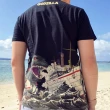 【GODZILLA 哥吉拉】官方正品 哥吉拉 浮世繪短袖T恤 厚磅短T 大怪獸海洋出現ノ図 黑(L、XL、XXL)