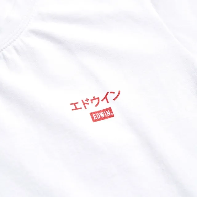 【EDWIN】女裝 第九代基本LOGO短袖T恤(白色)