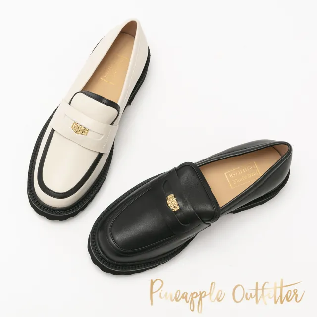 【Pineapple Outfitter】MAIZAH 羊皮厚底樂福鞋(黑色)