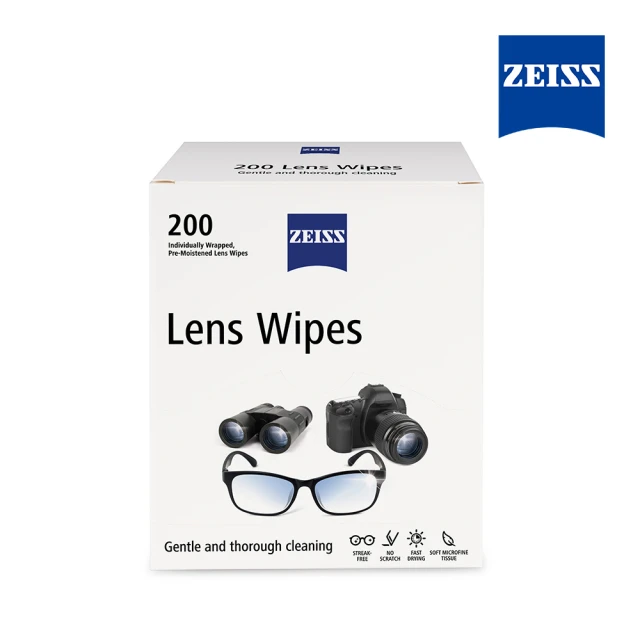 【ZEISS 蔡司】專業光學濕式拭鏡紙 200片 盒裝(公司貨)