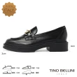 【TINO BELLINI 貝里尼】義大利進口牛皮馬銜釦厚底樂福鞋FZLO004A(黑)