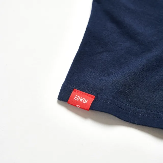 【EDWIN】女裝 第九代基本LOGO短袖T恤(丈青色)