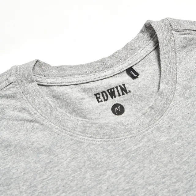 【EDWIN】男裝 第九代基本LOGO短袖T恤(麻灰色)