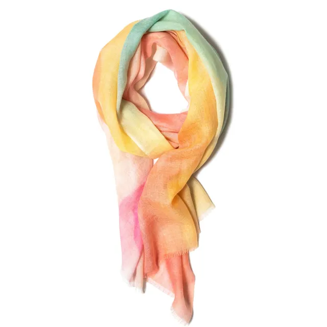 【愛爾蘭 Galway】美麗諾羊毛圍巾 粉色渲染(65x180cm)