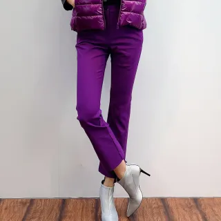 【GLORY21】速達-網路獨賣款-微彈性小喇叭西裝褲(深紫)