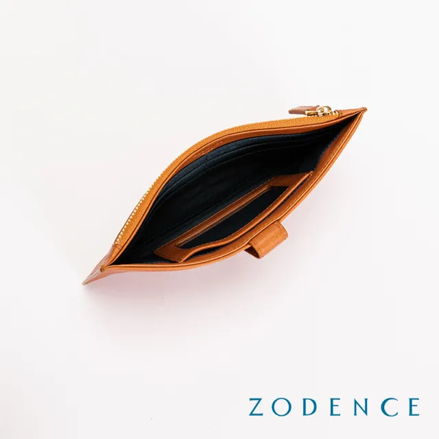 【ZODENCE 佐登司】SAXON義大利植鞣革簡式長夾(駝)