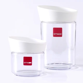 【OMADA】防潮 密封儲物罐禮盒組  白色 0.5L、1.0L(防潮罐、儲物罐、密封罐)
