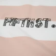 【5th STREET】中性款寬版條紋短袖T恤-粉紅(山形系列)