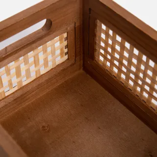 【特力屋】可堆疊竹編桐木箱-小 27X19X13.9公分