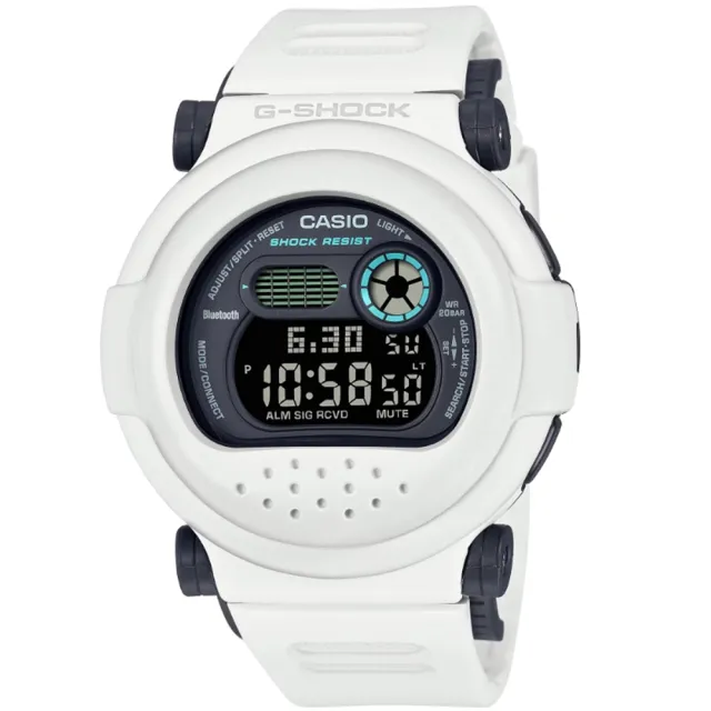 【CASIO 卡西歐】G-SHOCK 穿越時空 智慧藍芽 白色膠囊結構 G-B001SF-7_47mm