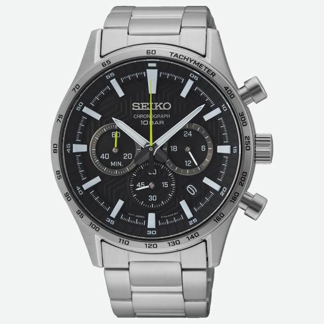 【SEIKO 精工】CS 極速賽道三眼計時男錶-黑x銀/41mm父親節 禮物(SSB413P1/8T63-00Y0D)