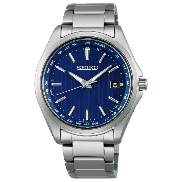 【SEIKO 精工】SPIRIT 城市菁英太陽能電波鈦金屬男錶-藍x銀/39.5mm(SBTM289J/7B75-0AA0B)