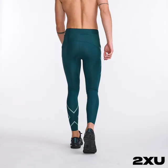 【2XU】男 MCS高階跑步壓縮長褲(湖水綠/反光綠)