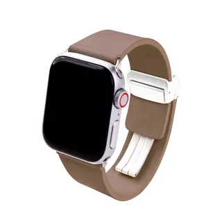 【COMPLE】Apple Watch 錶帶專屬強化晶片 悠遊卡官方授權天然皮革悠遊卡錶帶 38/40/41mm(古典棕)