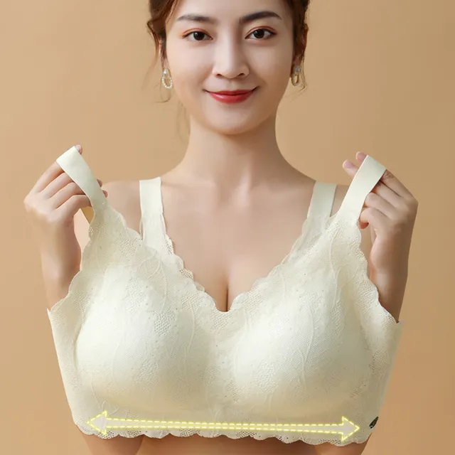 【KISSDIAMOND】極舒適固定杯乳膠墊大尺碼無鋼圈內衣(透氣內衣/包覆集中/女內衣/KDW-1903/淺綠)