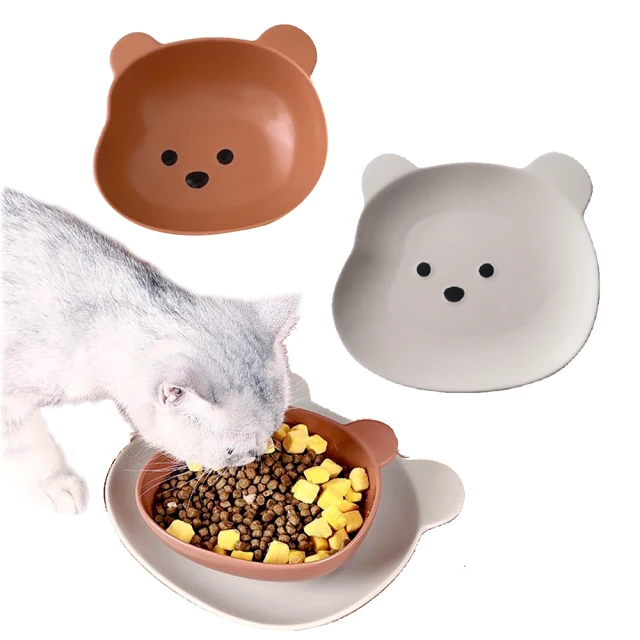 【樂寵】寵物陶瓷寵物碗盤2入組(白色8吋盤+咖啡色6吋碗)