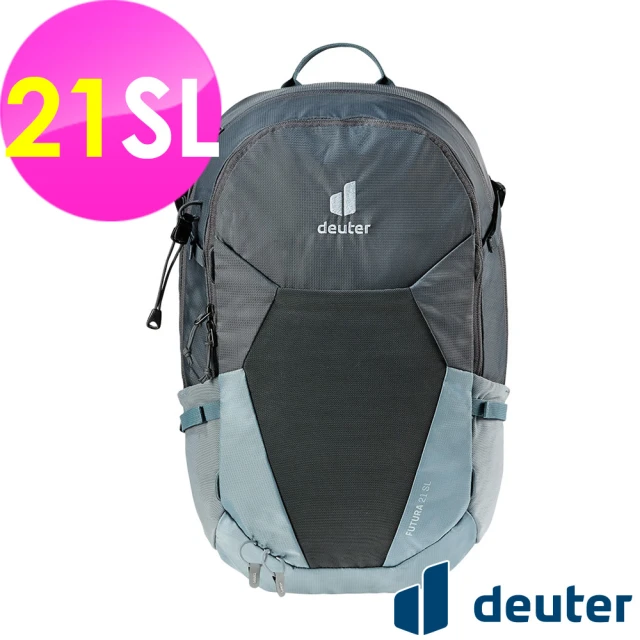 deuter FUTURA 21SL透氣網架背包(3400021黑/水藍/戶外露營/休閒健行/自助旅行包)