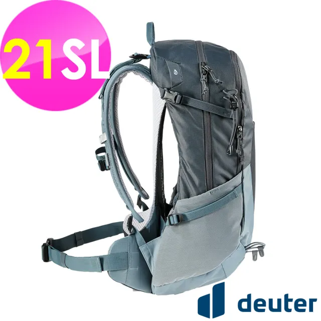 【deuter】FUTURA 21SL透氣網架背包(3400021黑/水藍/戶外露營/休閒健行/自助旅行包)