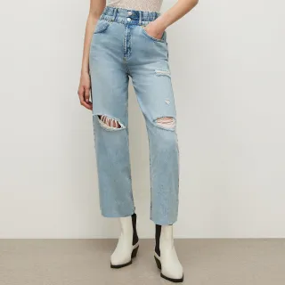 【ALLSAINTS】HARLEY 破壞高腰水洗直筒牛仔褲 WE741W(直筒版型)