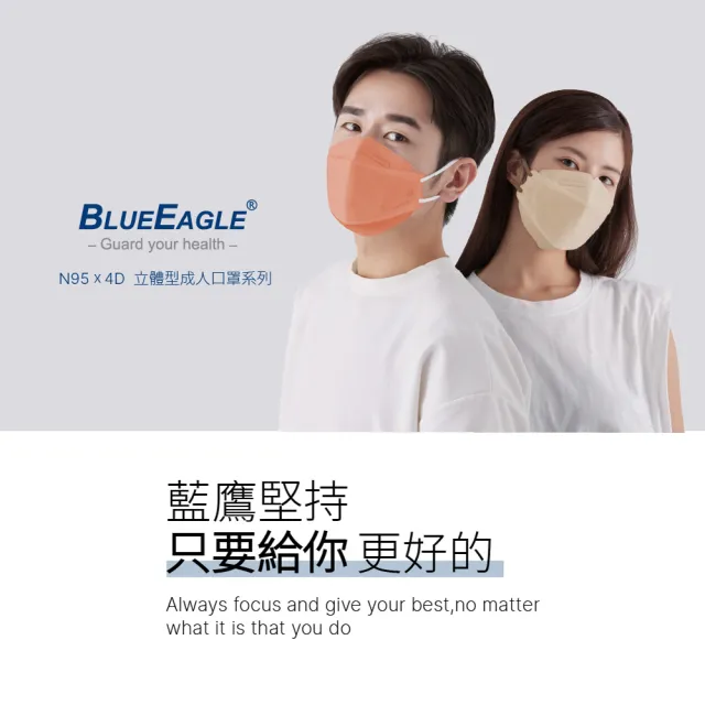 【藍鷹牌】N95 4D立體型醫療成人口罩 10片x2盒(14色可選)