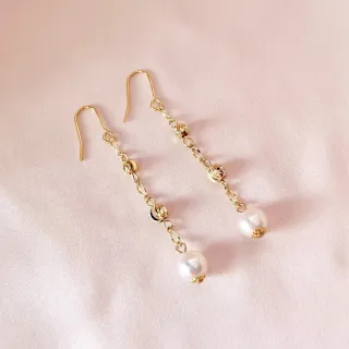 【Elegant 珍愛宣言】暮光層次金球天然珍珠耳環(淡水珍珠 切面層次金球 耳環)