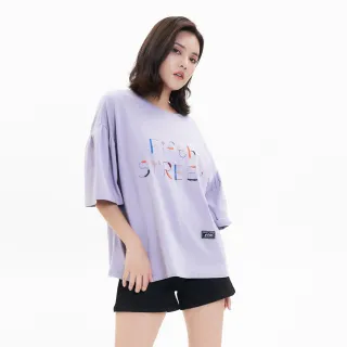 【5th STREET】女裝 短t 短袖 上衣 t恤 TEE 寬版 logo 紫色(570944)