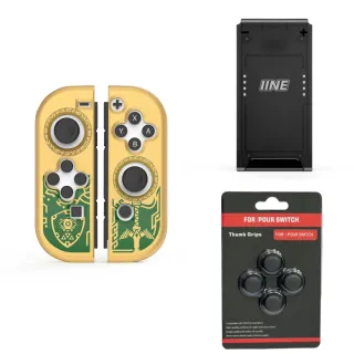 【良值】薩爾達 王國之淚 JoyCon 手把殼+類比套+JC握把架(公司貨)